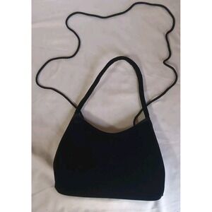 Vtg Black Velvet Purse Handbag Vintage Hand Or Shoulder Strap Lipstick Case READ